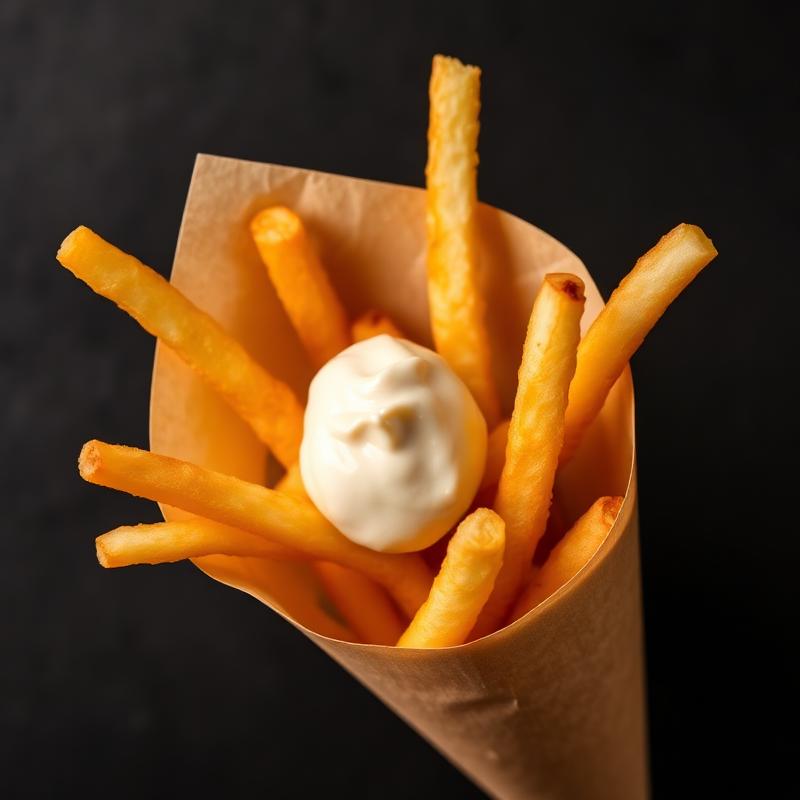 Puntzak Belgische frieten met mayonaise